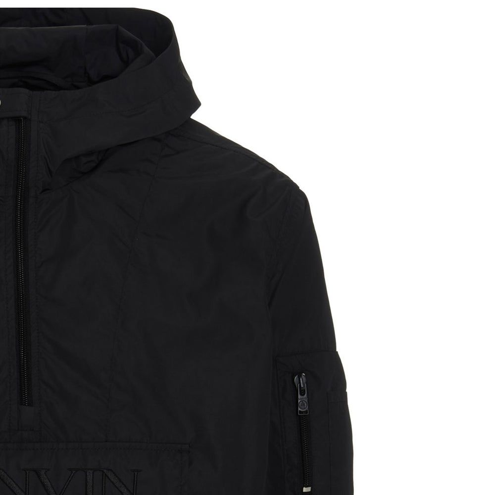 Kapuzen-Anorak-Windjacke mit Viertelreißverschluss