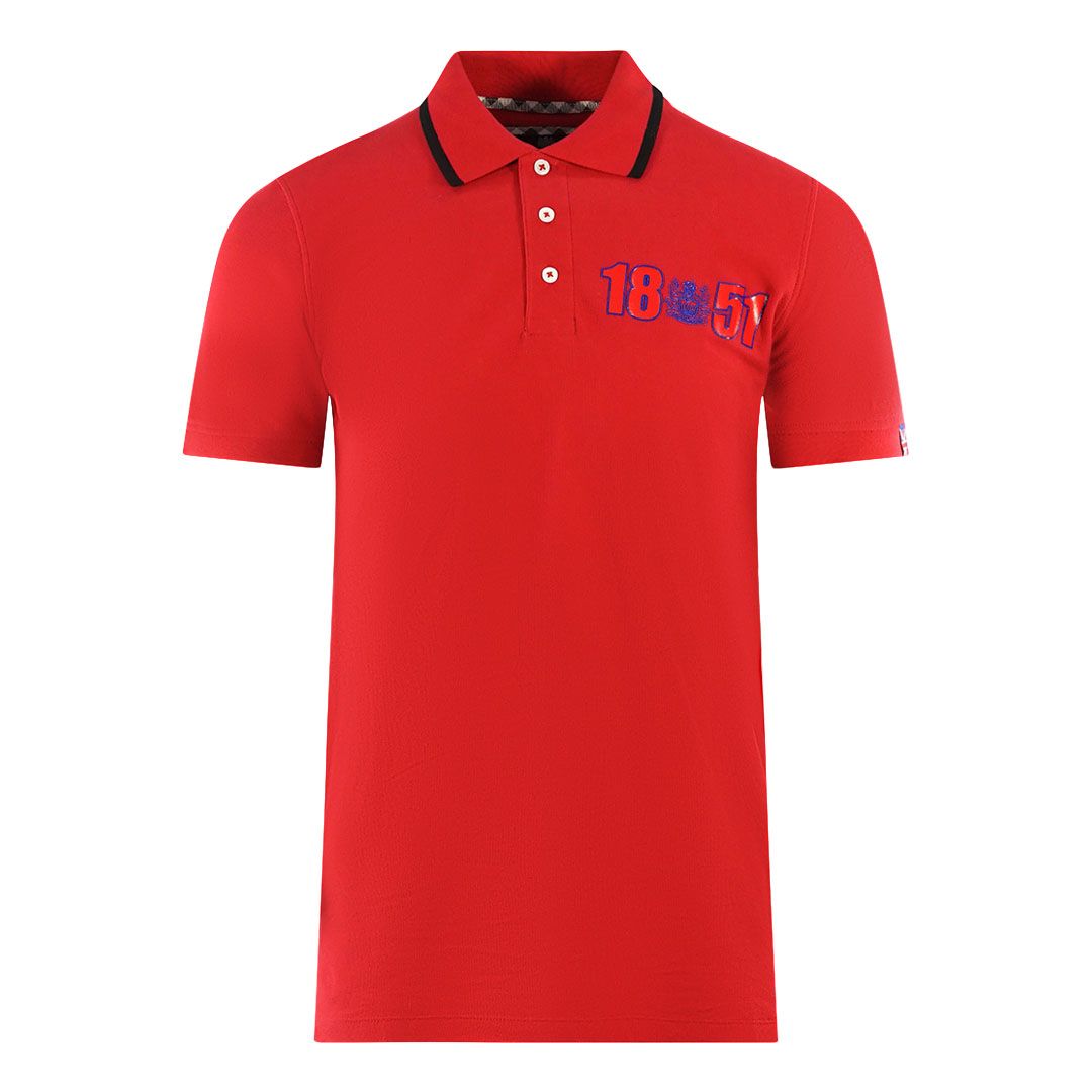Rotes Poloshirt mit Logo-Details