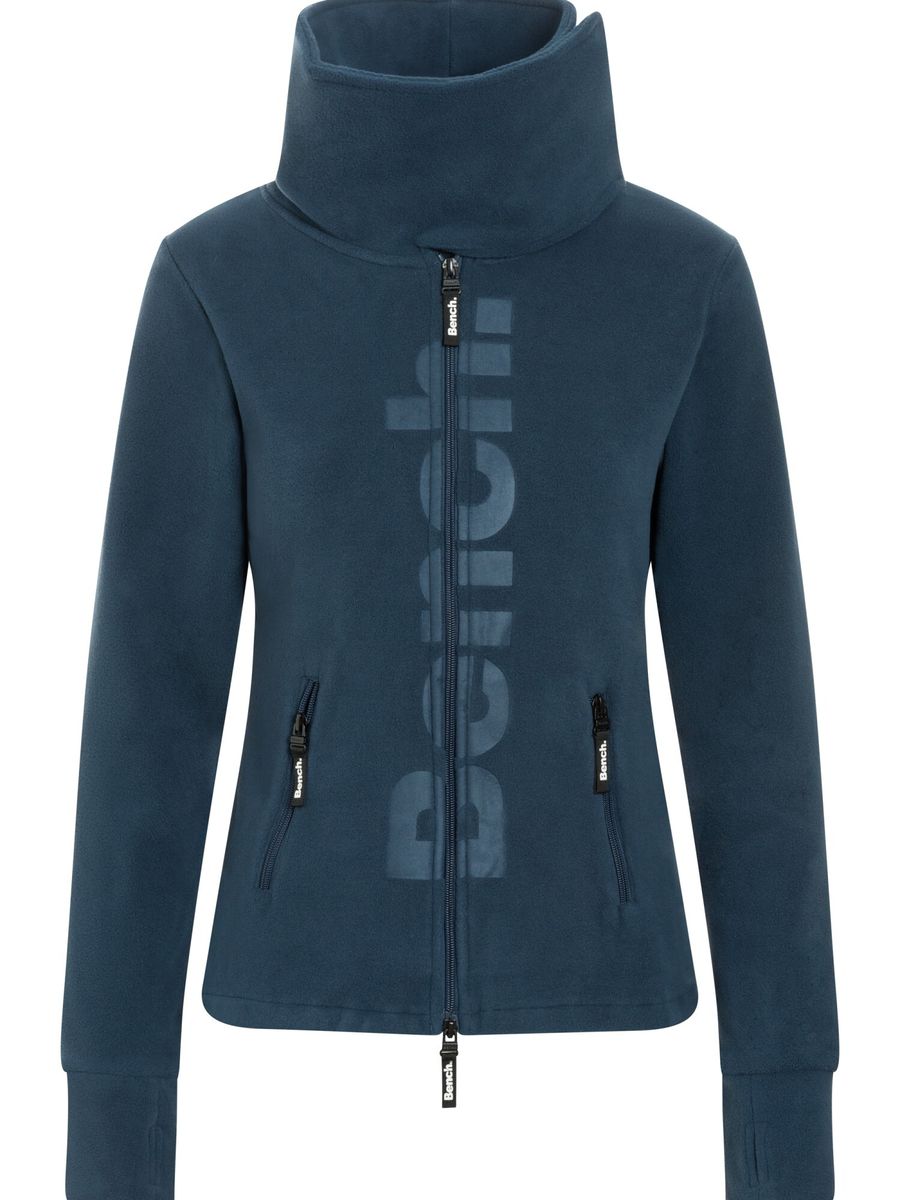 Sportliche Fleecejacke mit Reißverschluss und Kragen