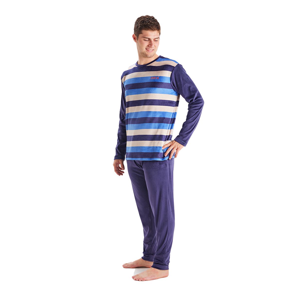 Herren-Loungewear-Pyjama-Set aus Samt