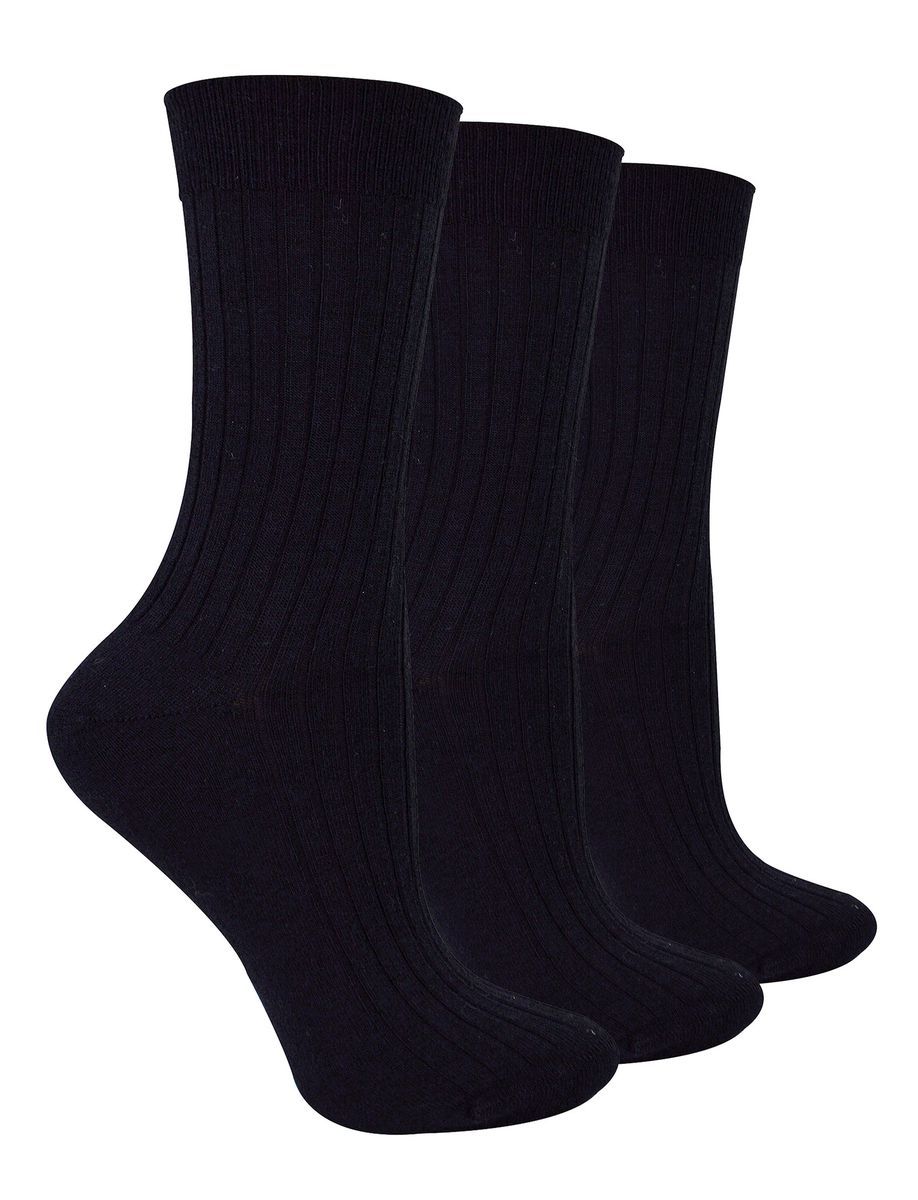 3 Paar Damen Original Merinowollsocken | Steven | Atmungsaktive dicke warme Stiefelsocken - Schwarz