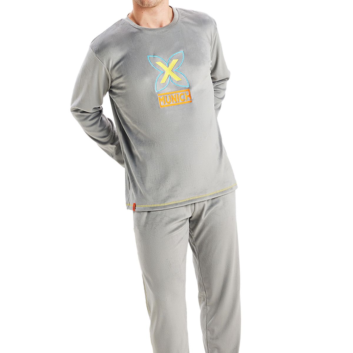 Langärmliges Samt-Pyjama-Set