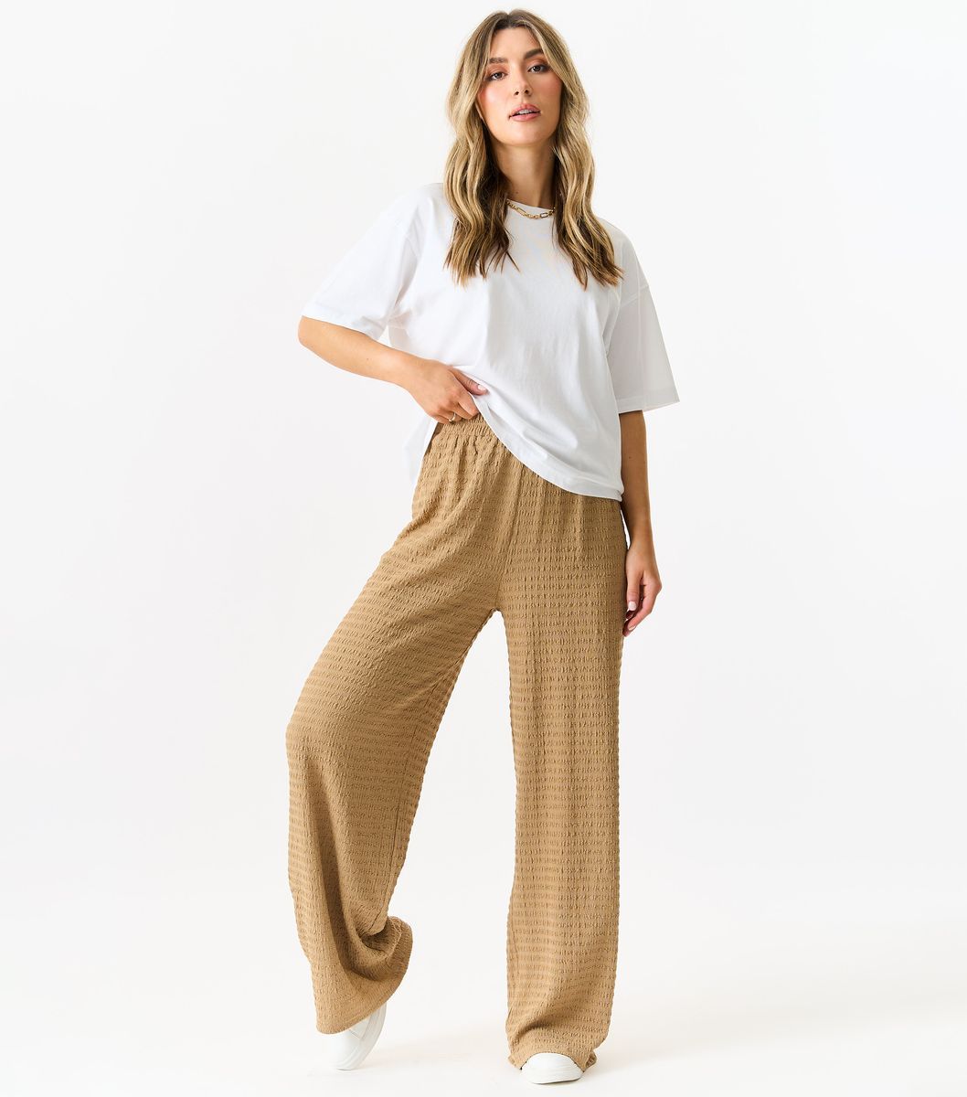 Texturierte, Weitgeschnittene Loungehose