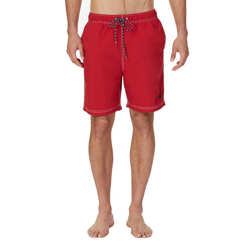Herren Einfarbige Rote Badeshorts
