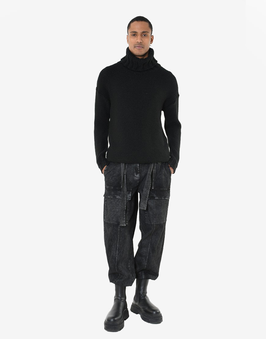 Herren Grobstrick Rollkragenpullover