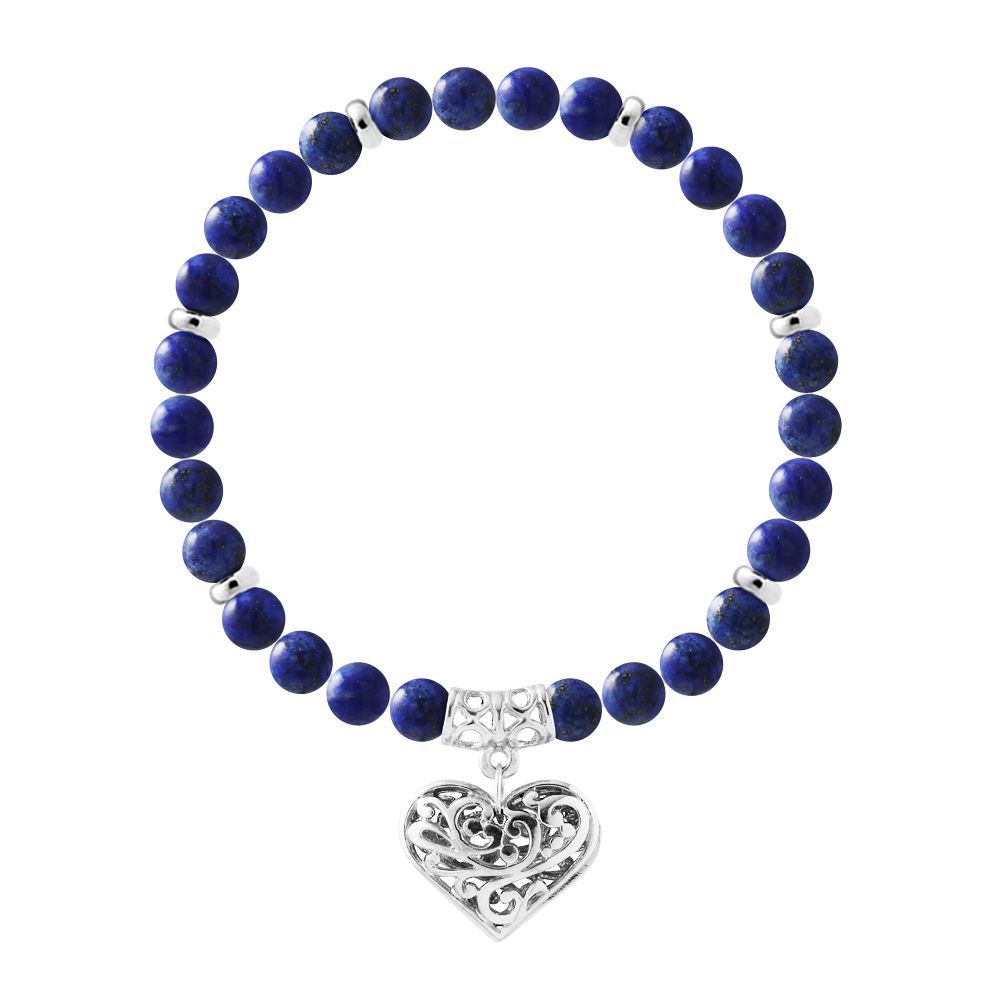 Lapislazuli-Armband mit Herzanhänger