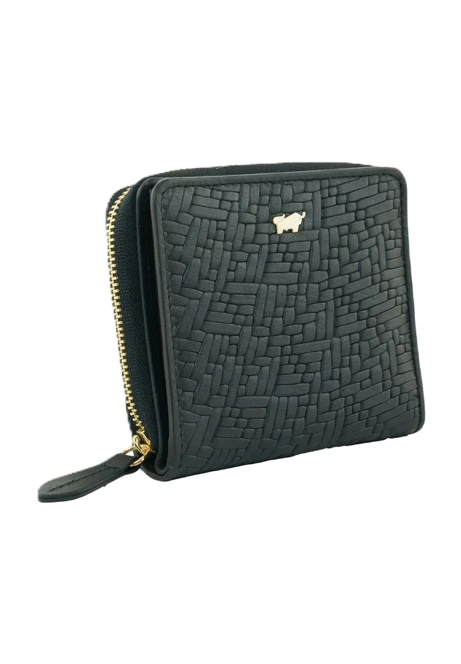 BRAUN BÜFFEL Geldbörse, Leder, Flechtprägung, für Damen, schwarz, 99