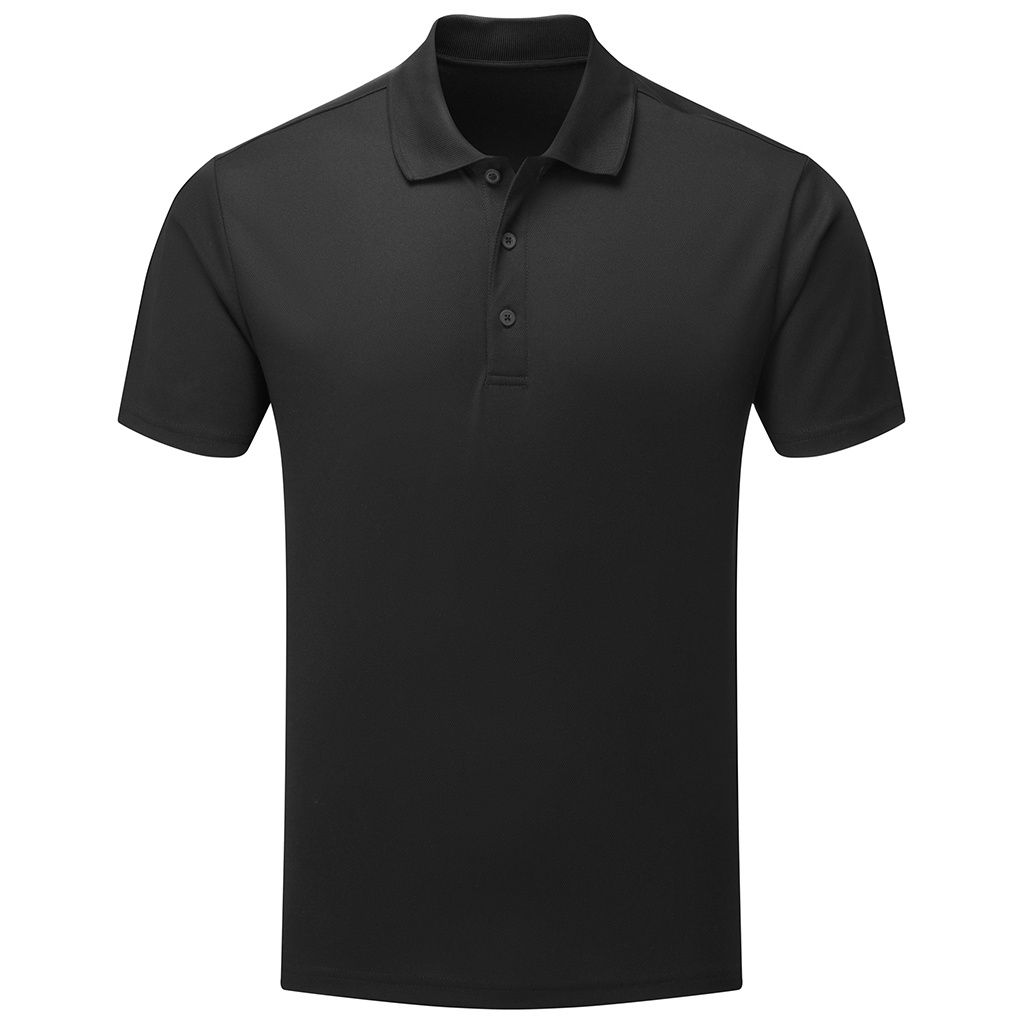 Klassisches, einfarbiges schwarzes Poloshirt