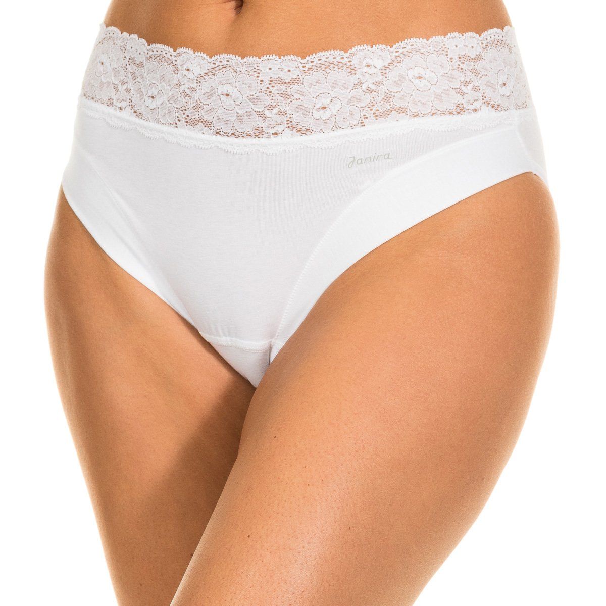 Taillenhoher Slip mit Spitze