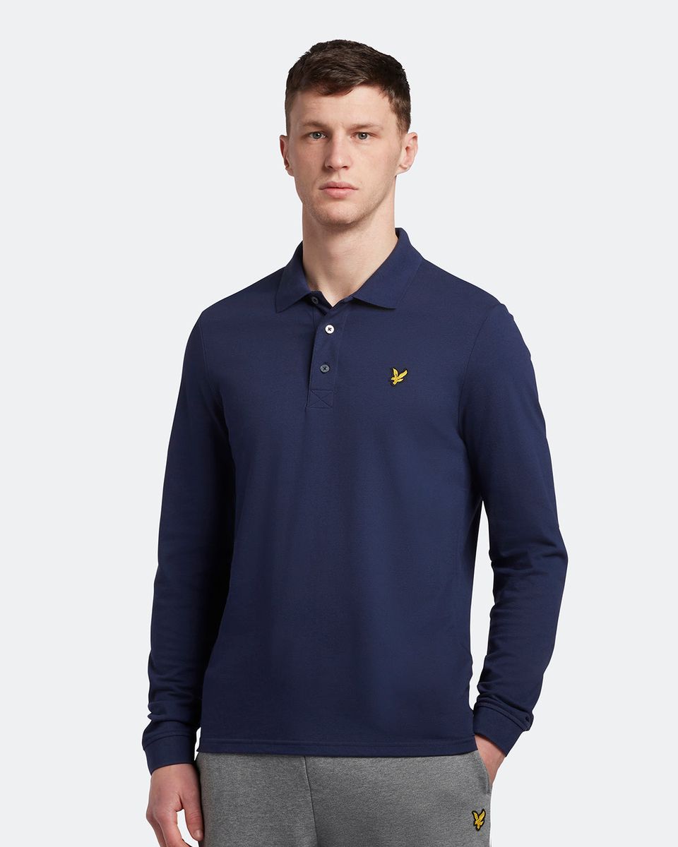 Herren Langarm Poloshirt
