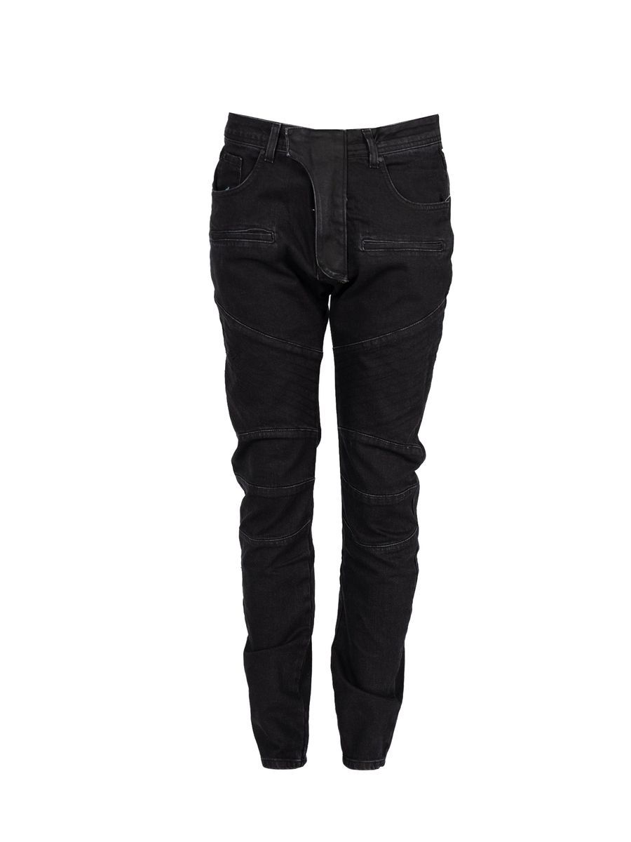 Herren Biker Style Schwarze Jeans