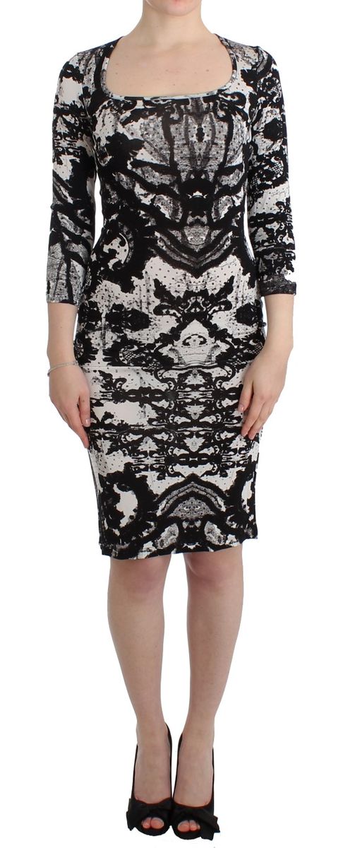 Jersey-Etui-Kleid mit abstraktem Druck