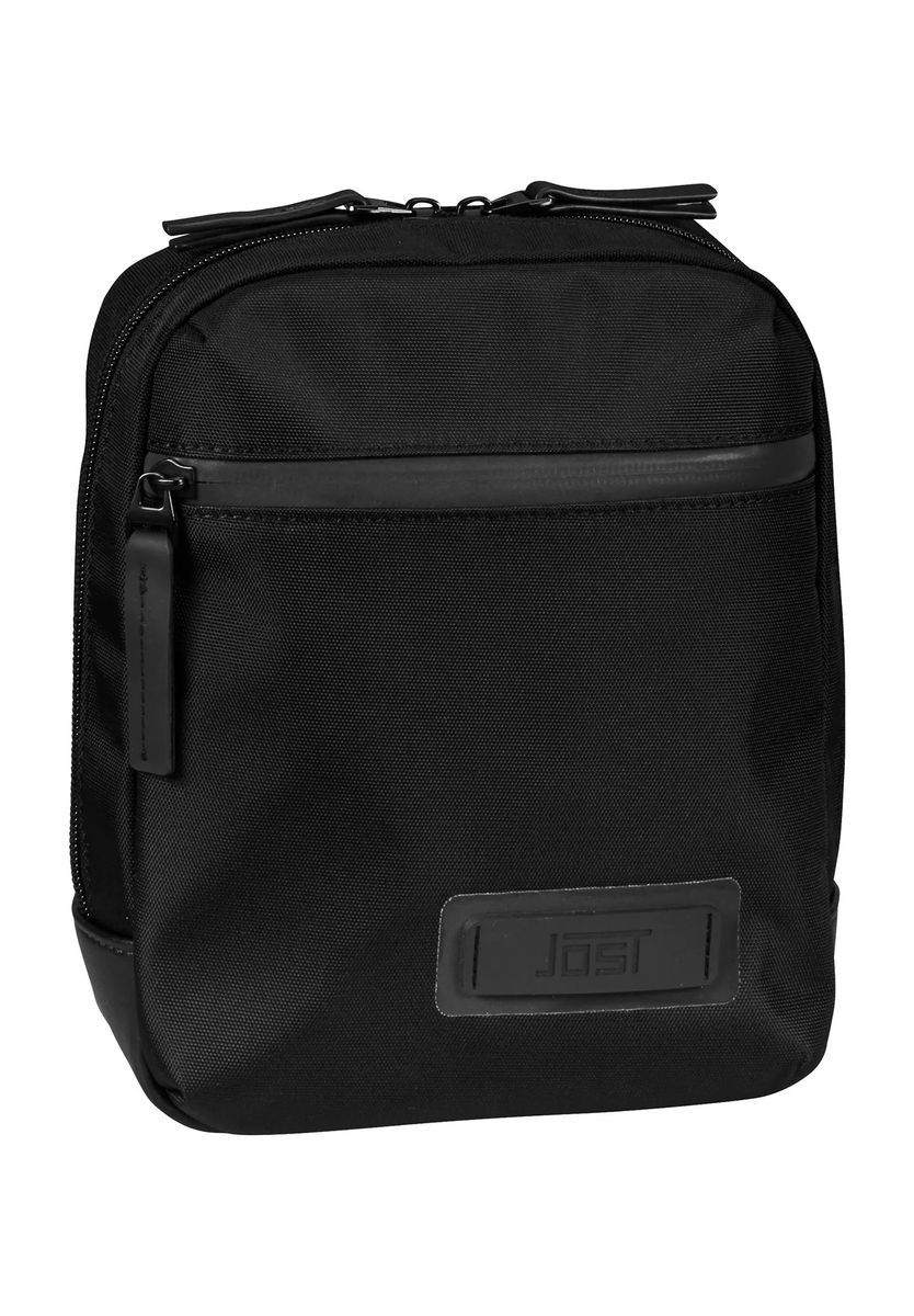 JOST Umhängetasche, Patch, Reißverschlussfach, uni, schwarz
