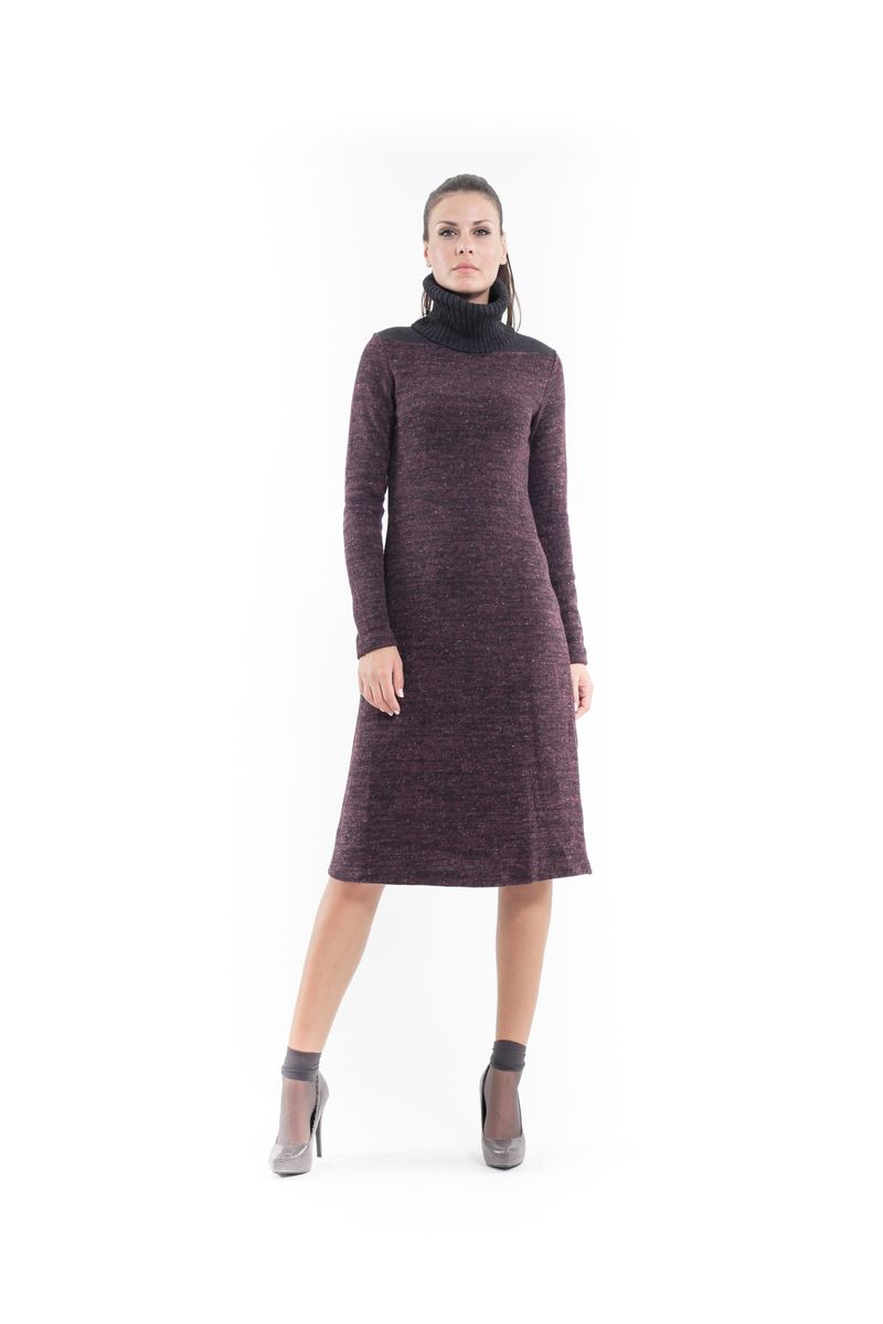 A-Linien-Kleid aus Wollmischung mit Rollkragen