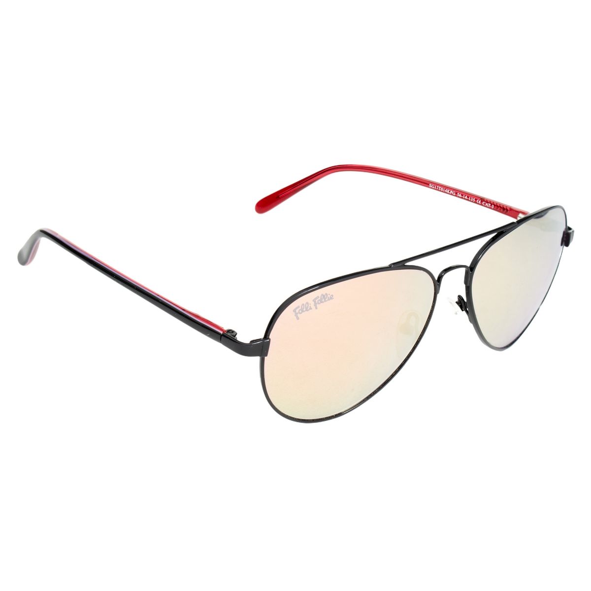 Klassische Pilotenbrille mit rosafarbener Linse