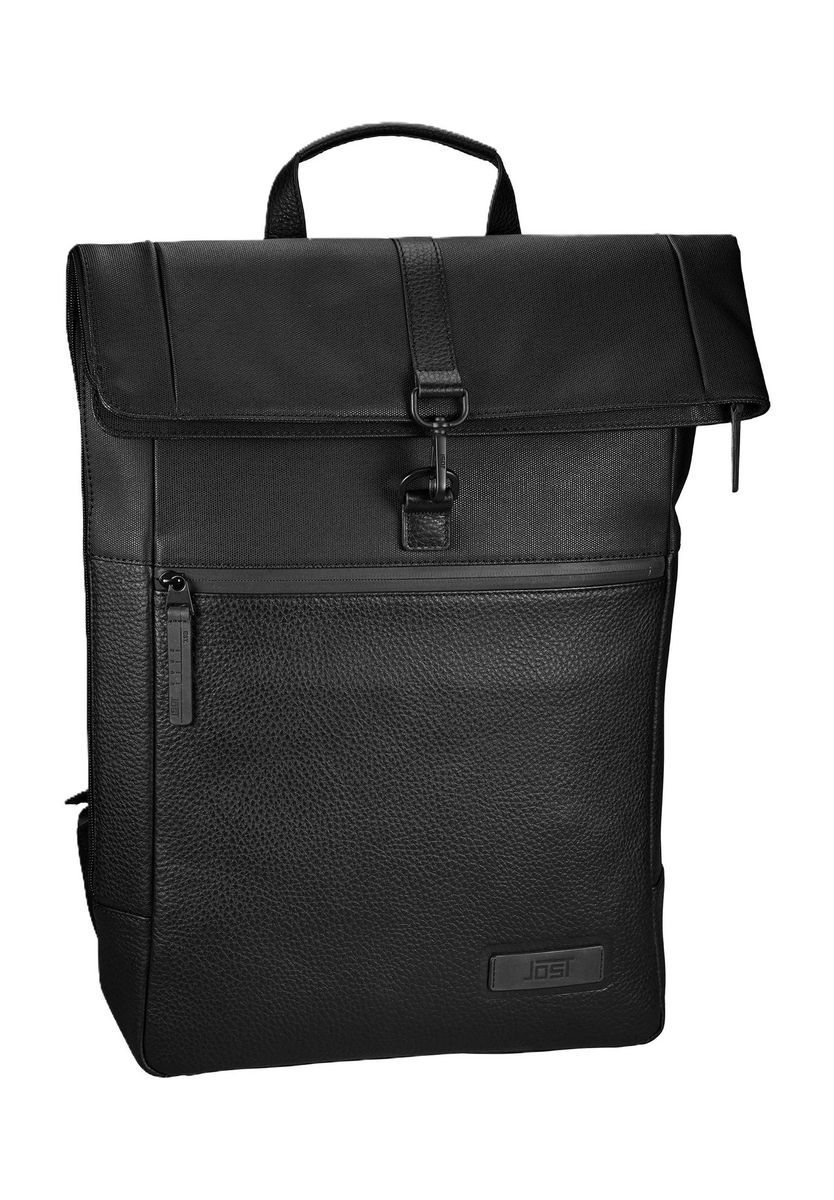 Leder Roll-Top Rucksack mit Laptopfach