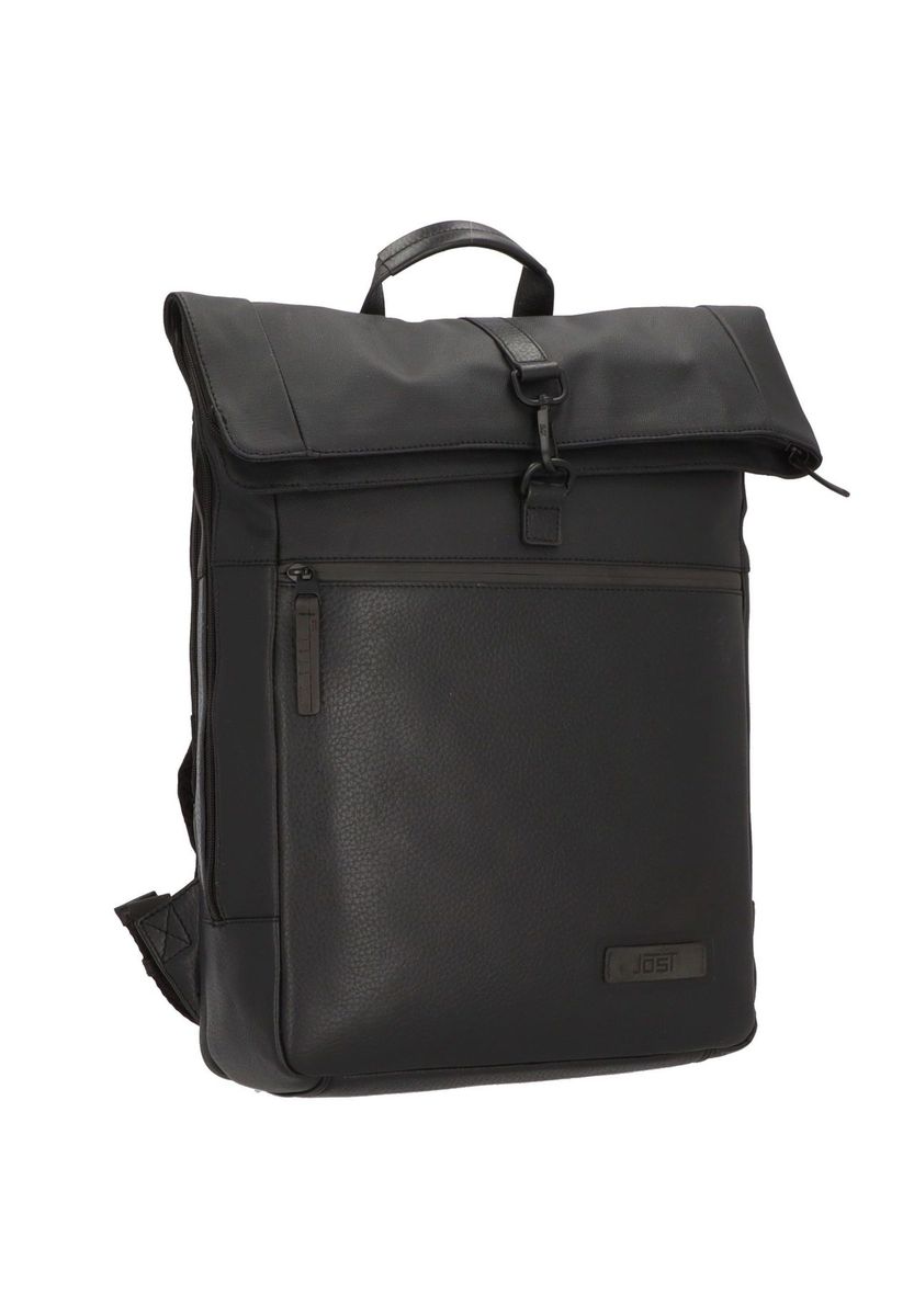 Leder Roll-Top Rucksack mit Laptopfach