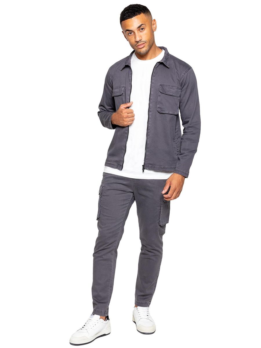 Graues Cargo-Trainingsanzug-Set für Herren