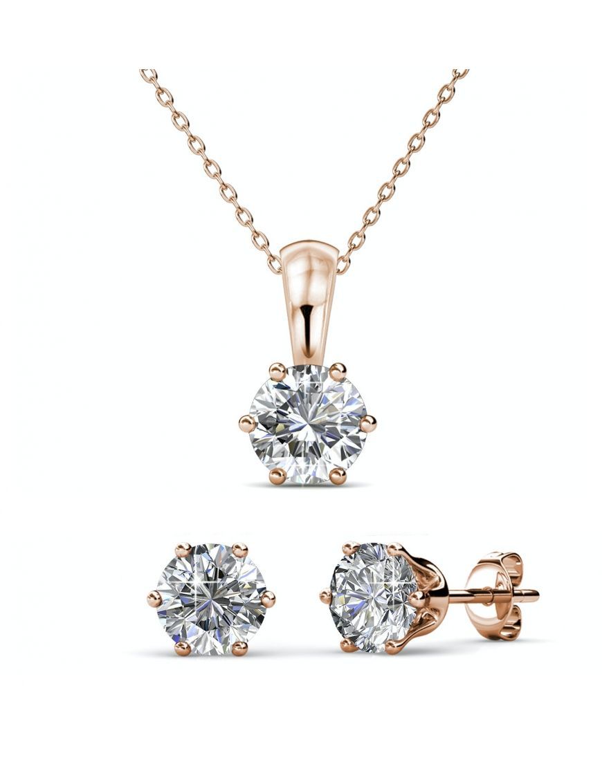 Roségold Kristall Schmuckset