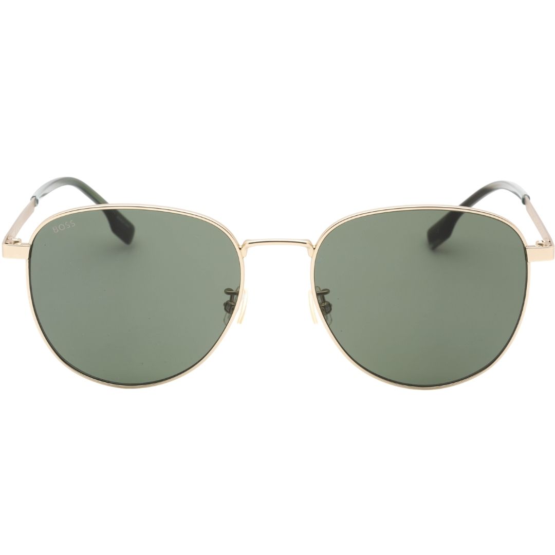 Runde Sonnenbrille mit goldenem Metallrahmen
