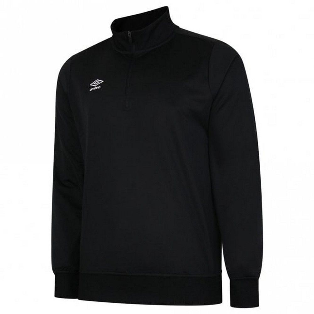 Schwarzes Herren-Half-Zip-Pullover-Sweatshirt