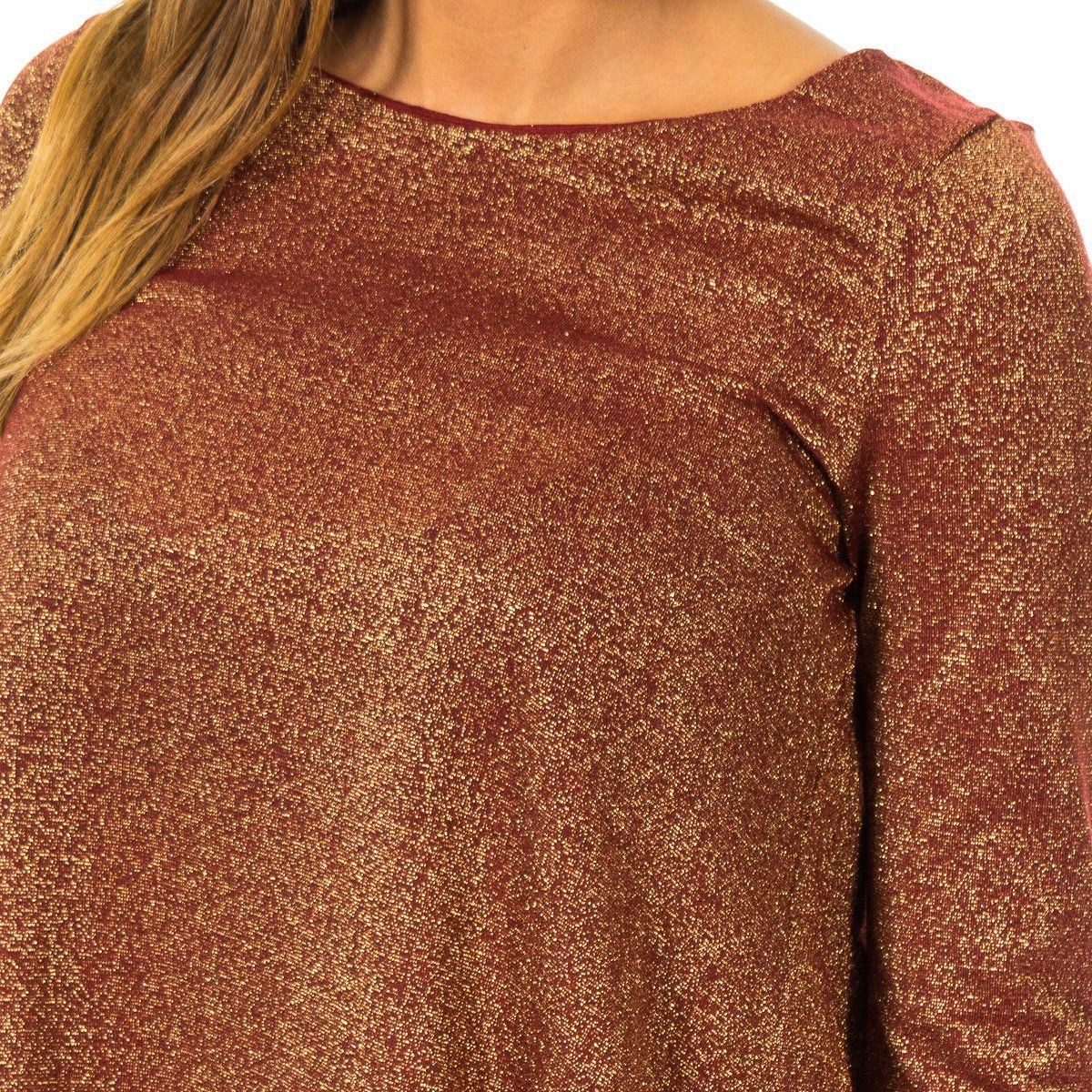 Schimmerndes Langarmshirt mit A-Linie