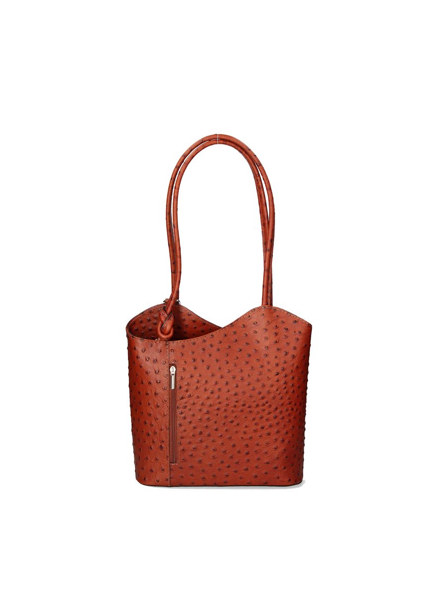 Konvertierbarer Rucksack-Shopper aus Straußenleder