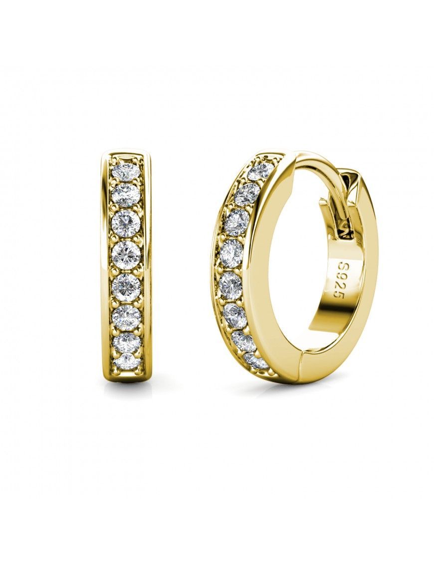 Goldene Kristall Creolen Ohrringe