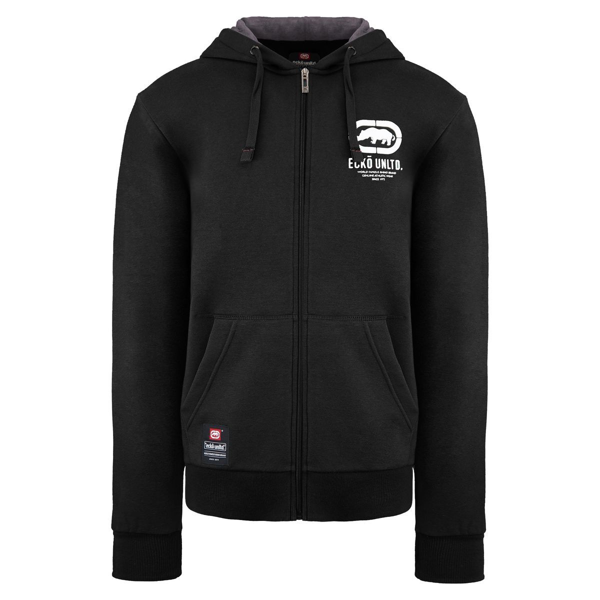 Herren Fleece-Hoodie mit durchgehendem Reißverschluss