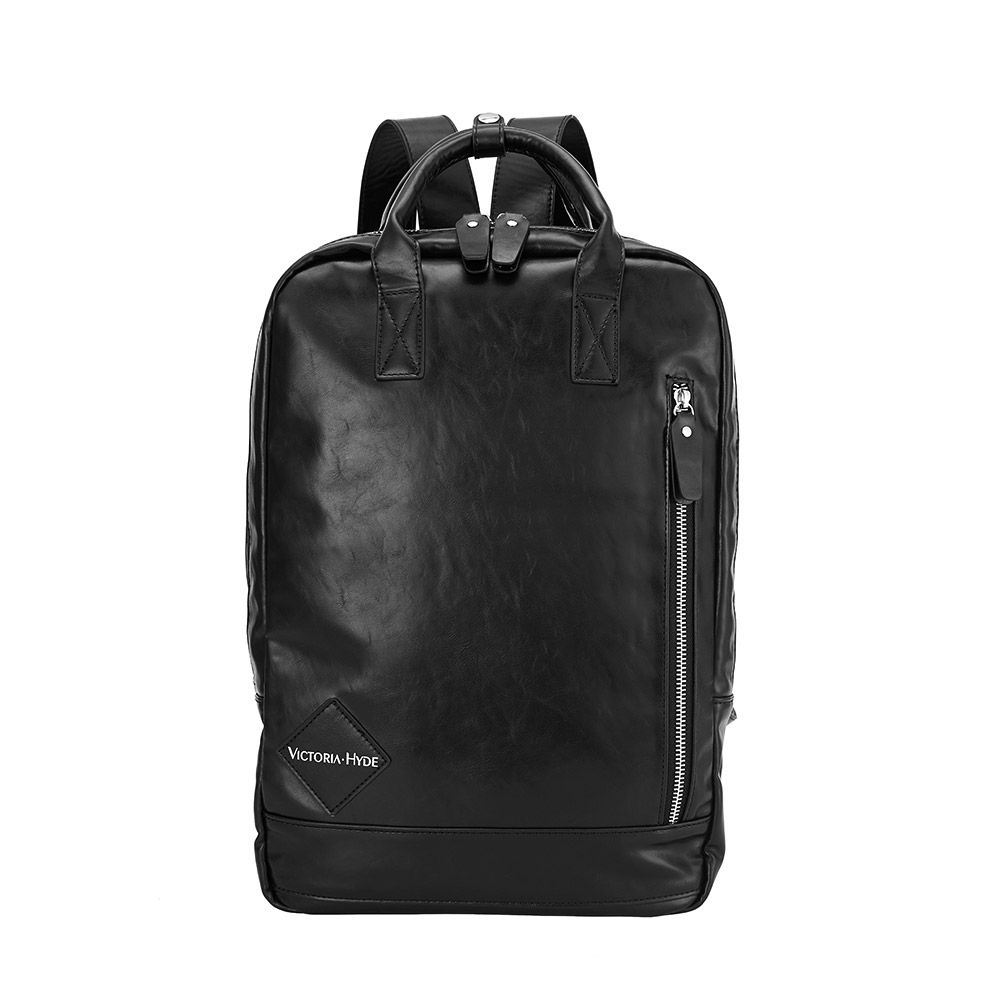 Strukturierter Rucksack aus Kunstleder mit Griffen