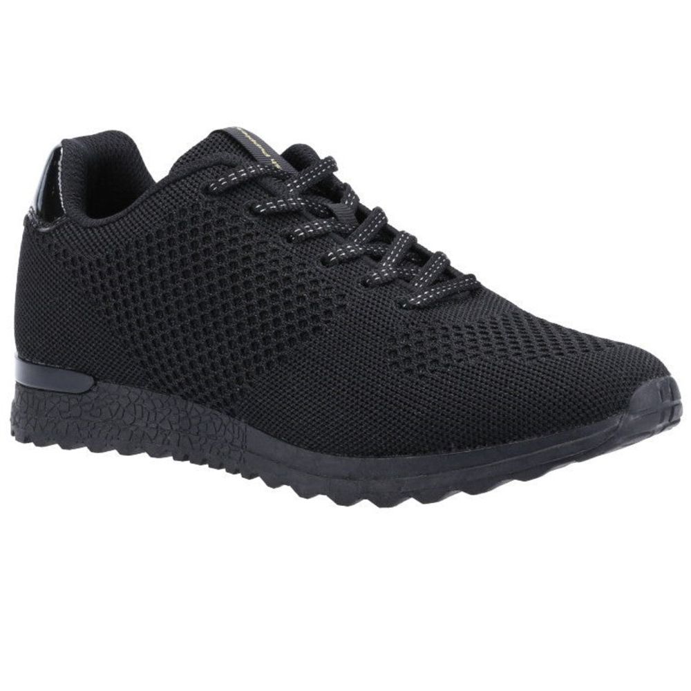 Schwarze gestrickte Schnür-Freizeitsneakers