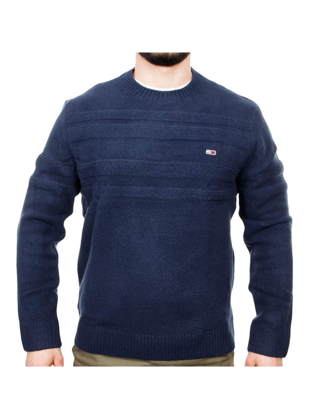 Herren-Pullover mit Rundhalsausschnitt und Textur