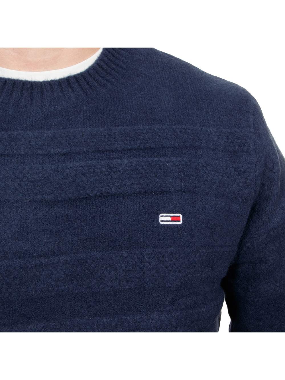 Strickpullover mit horizontalen Texturstreifen