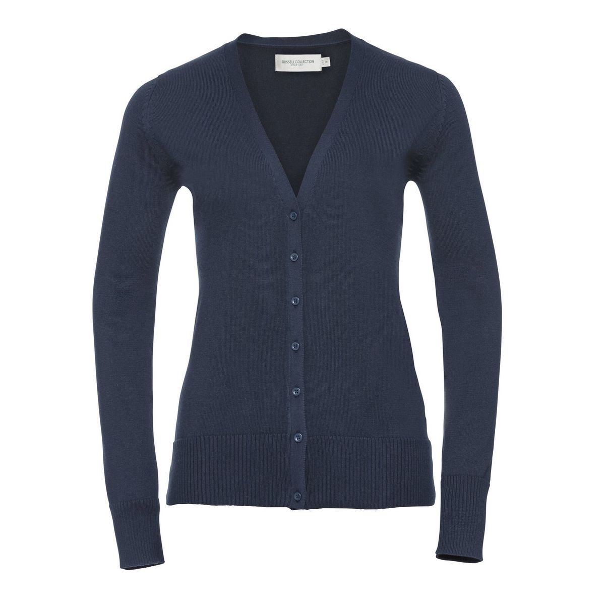 Russell Collection - Strickjacke Tiefer V-Ausschnitt für Damen (Dunkelblau)