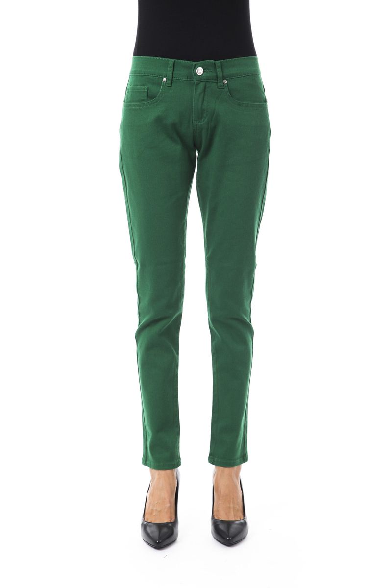 BYBLOS Damen Grüne Baumwolljeans