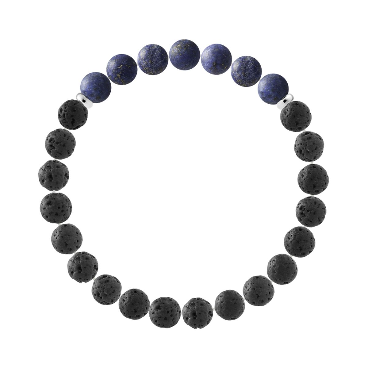 Edelstein-Armband mit Lavastein-Perlen
