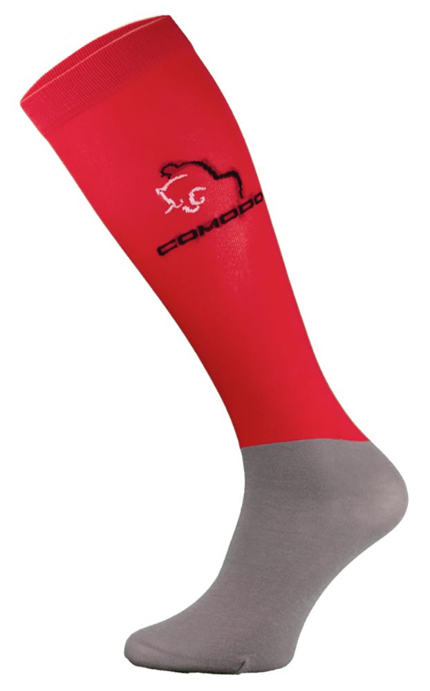 COMODO - Femme Chaussettes Equitation | Chaussettes Hautes Longues pour Eté - Rouge