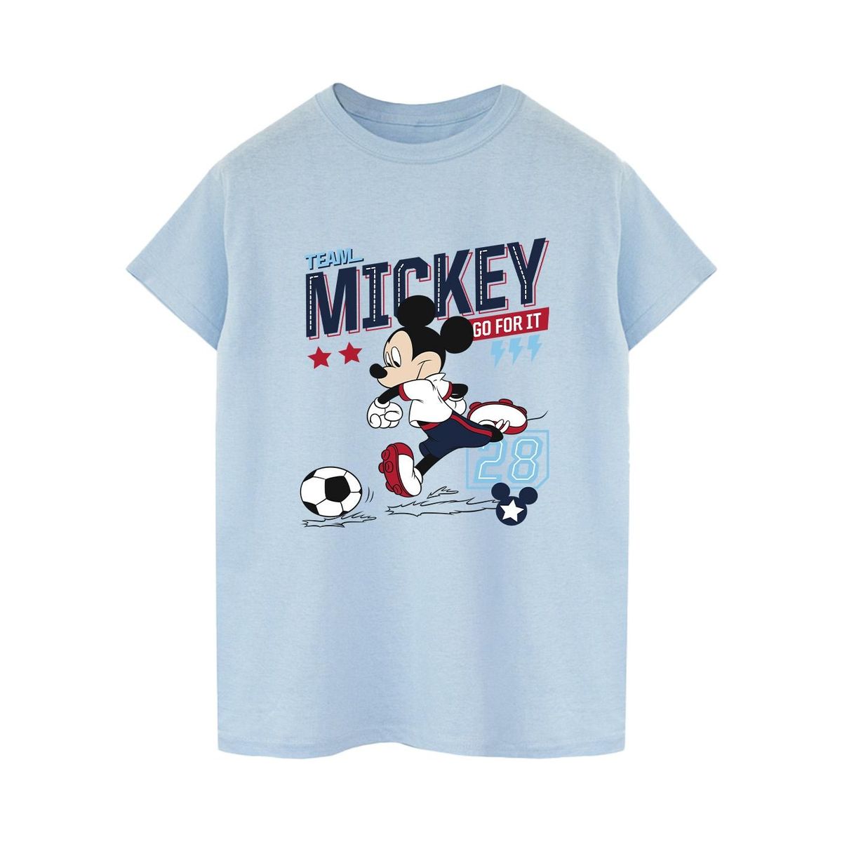 Disney - "Mickey Mouse Team Mickey Football" T-Shirt für Damen (Babyblau)