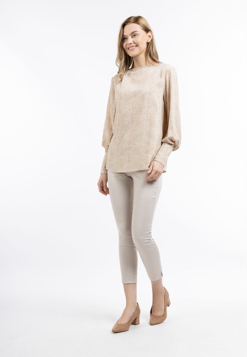 Bluse mit grafischem Muster und Manschetten