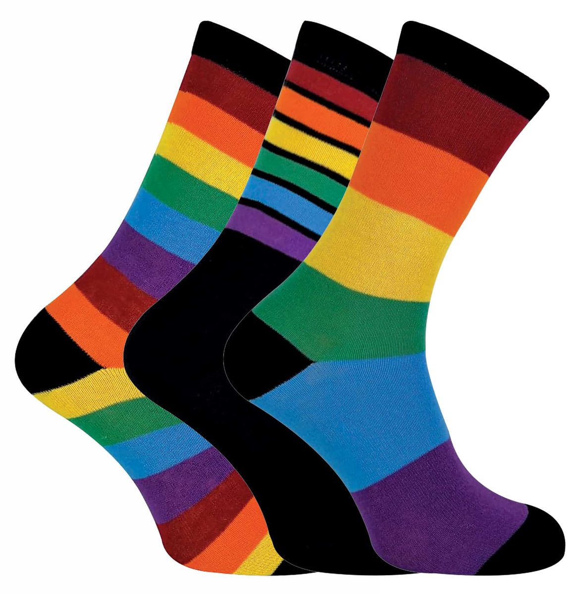 Baumwollmischsocken mit Regenbogenmuster