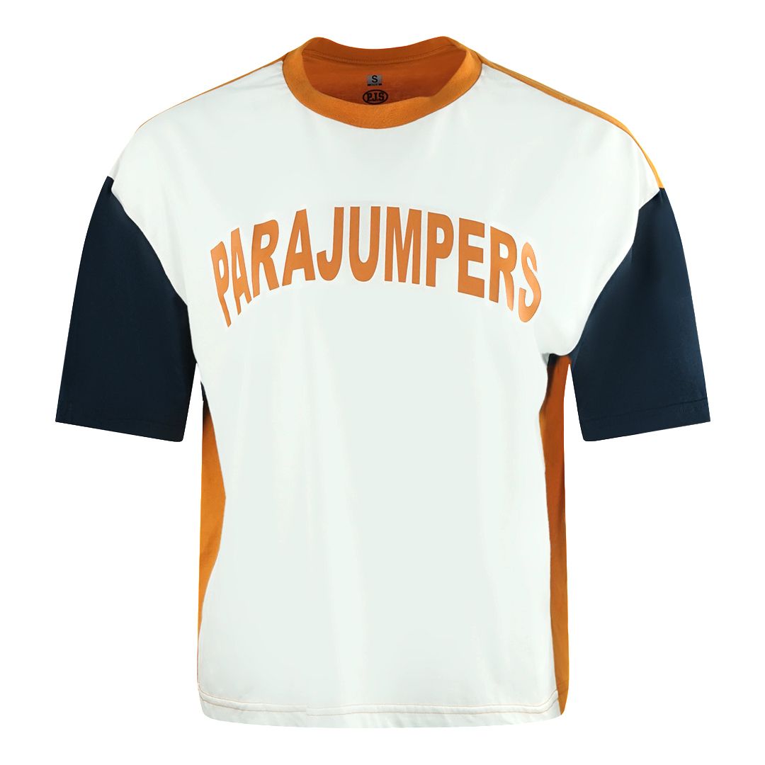 Color Block Kastenförmiges T-Shirt