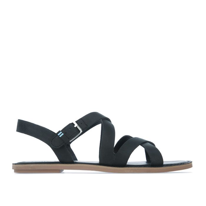 Damen-Sandalen mit gekreuzten Riemchen und Schnalle