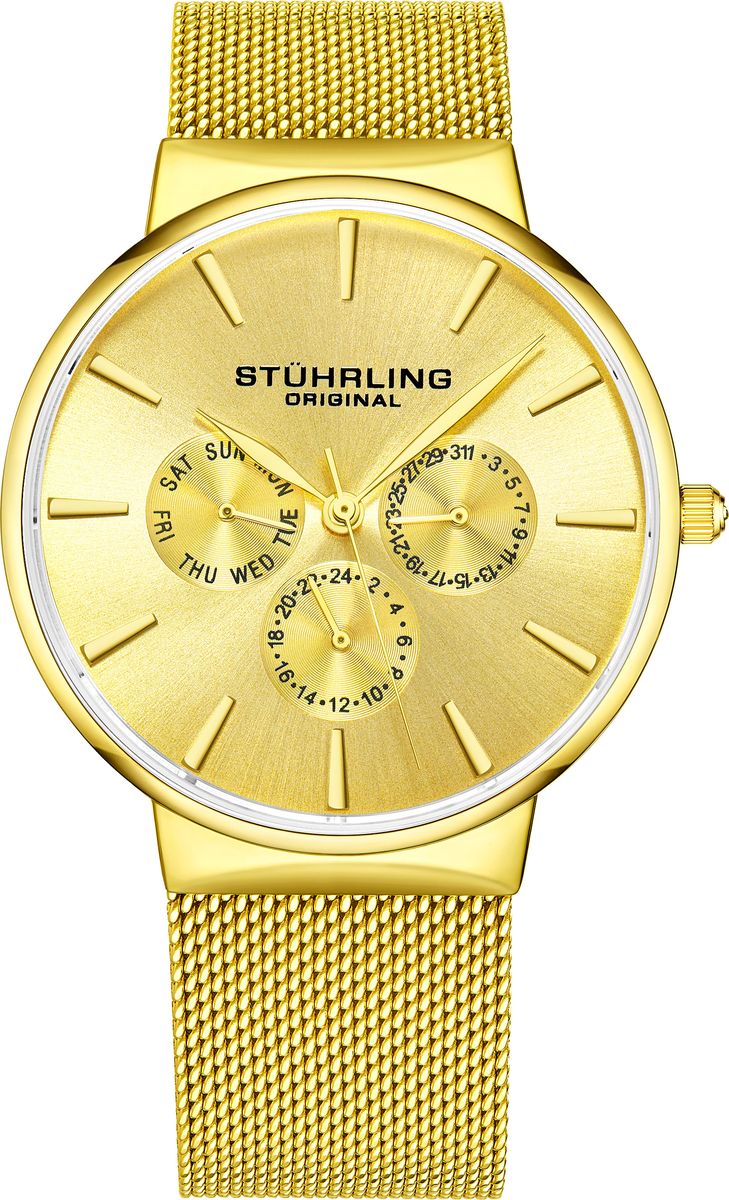 Minimalistische Multifunktionsuhr mit Mesh-Armband