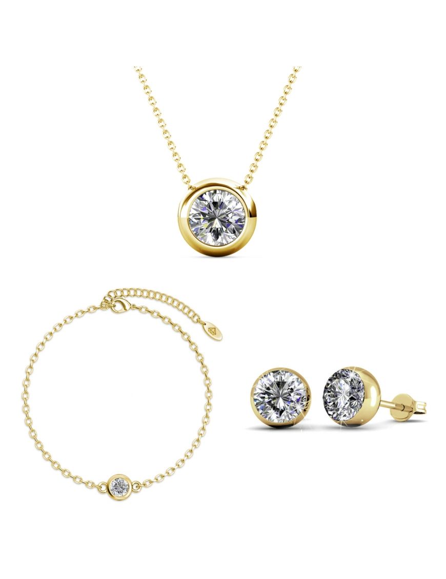 Elegantes Schmuckset mit runden Kristallen