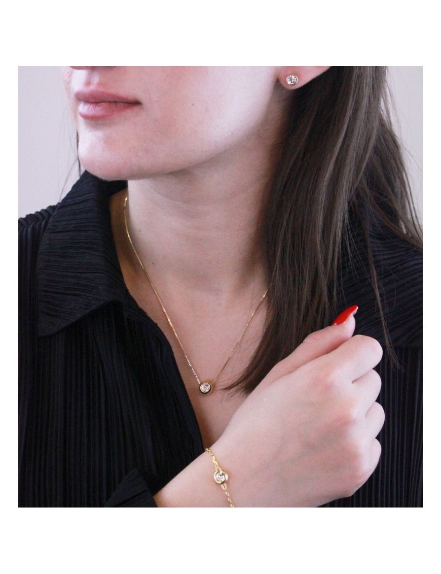 Elegantes Schmuckset mit runden Kristallen