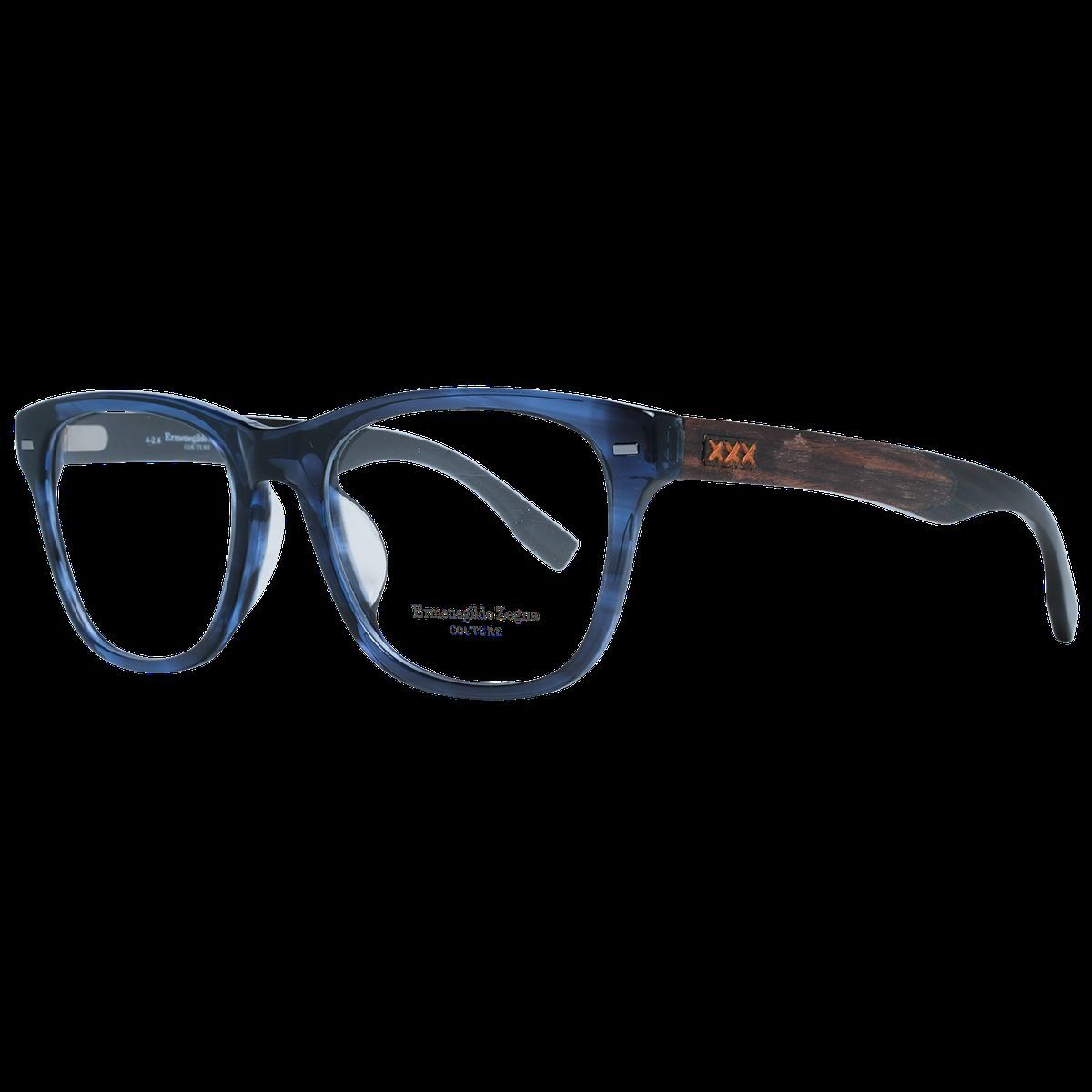 Blaue rechteckige Vollrandbrille