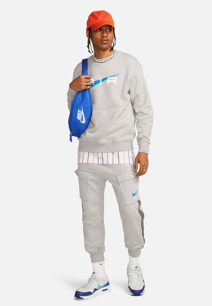 Grauer Fleece-Crewneck-Trainingsanzug
