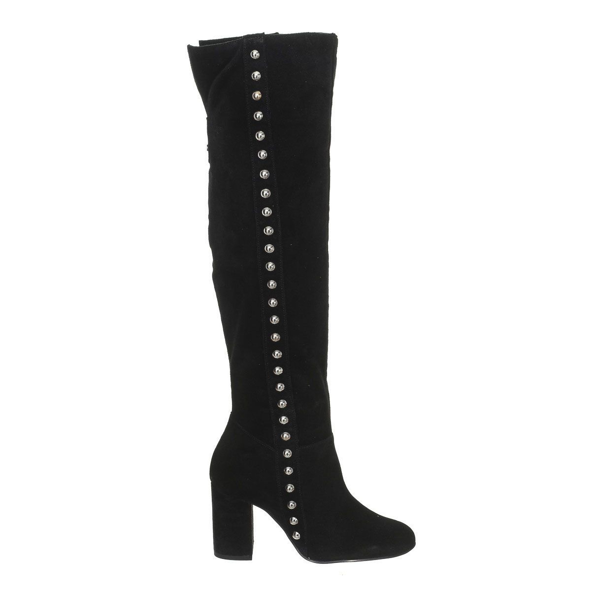 Overknee-Stiefel mit Nieten und Absatz