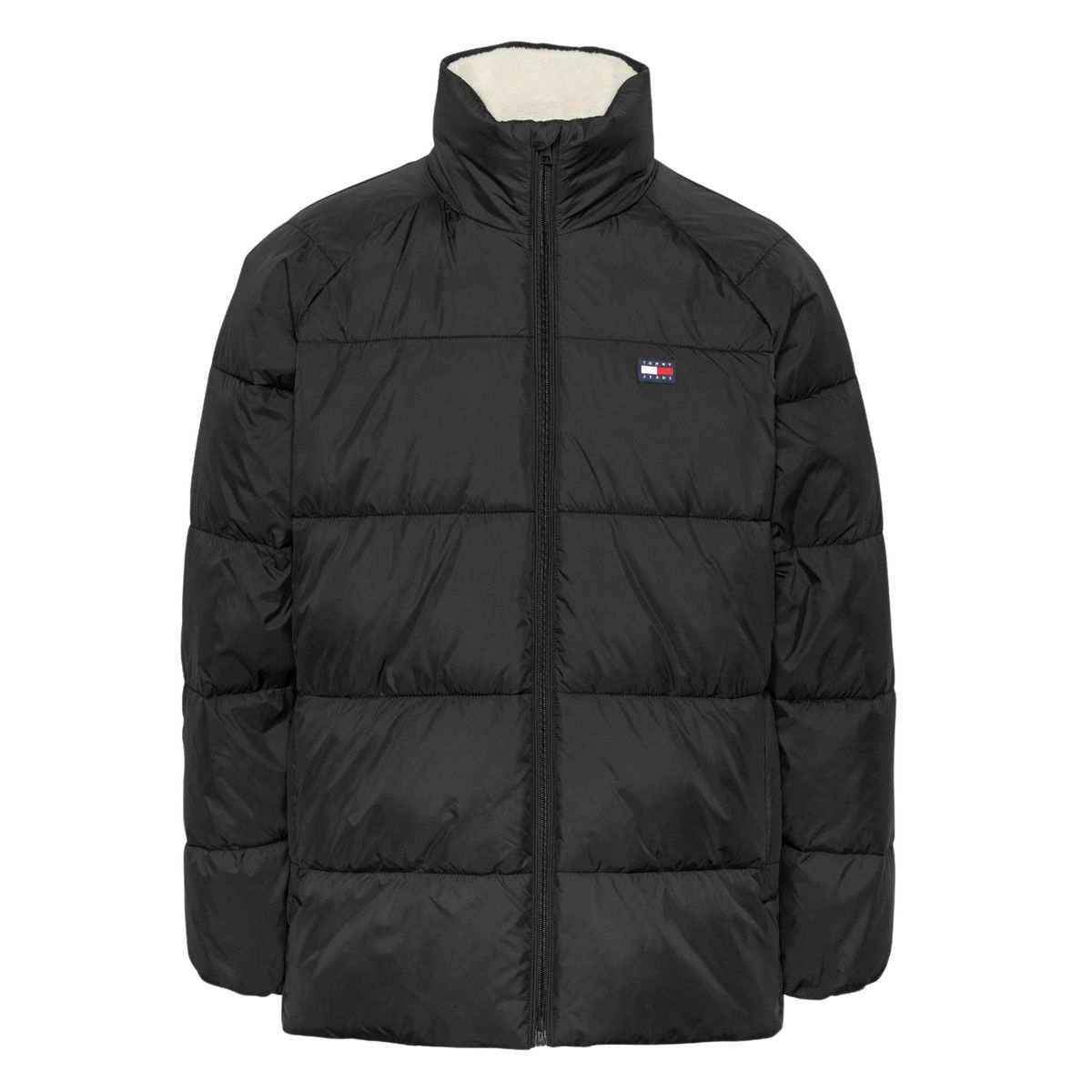 Schwarze Recycelte Pufferjacke mit Logo