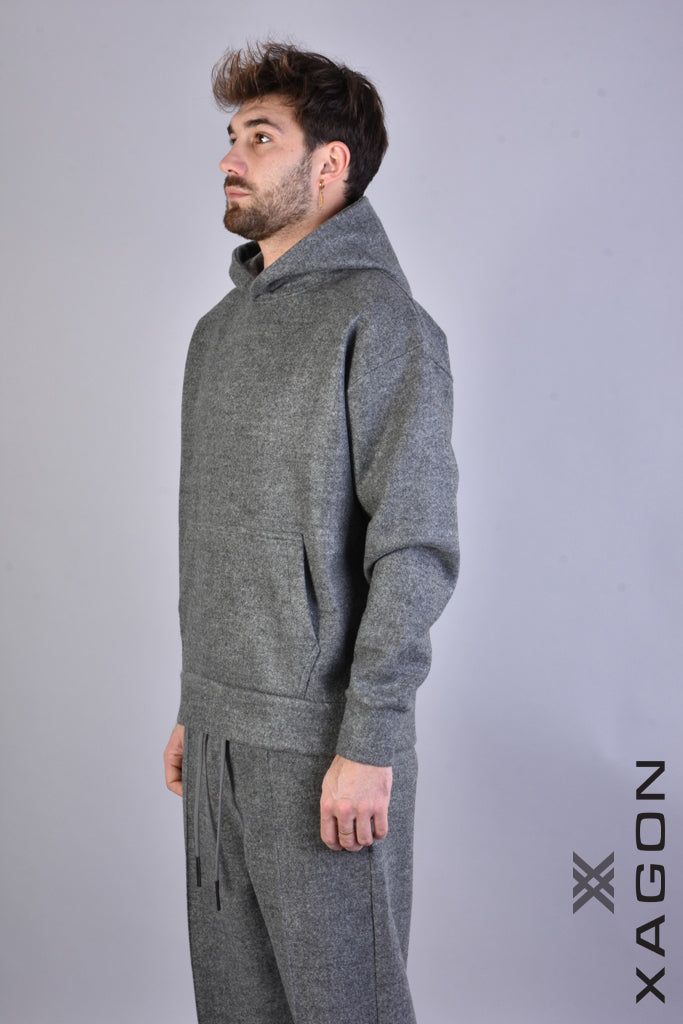 Strukturierter Oversize-Kapuzenpullover